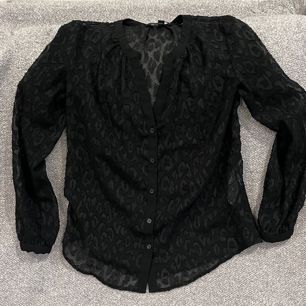 Banana Republic Black Patterned Blouse
